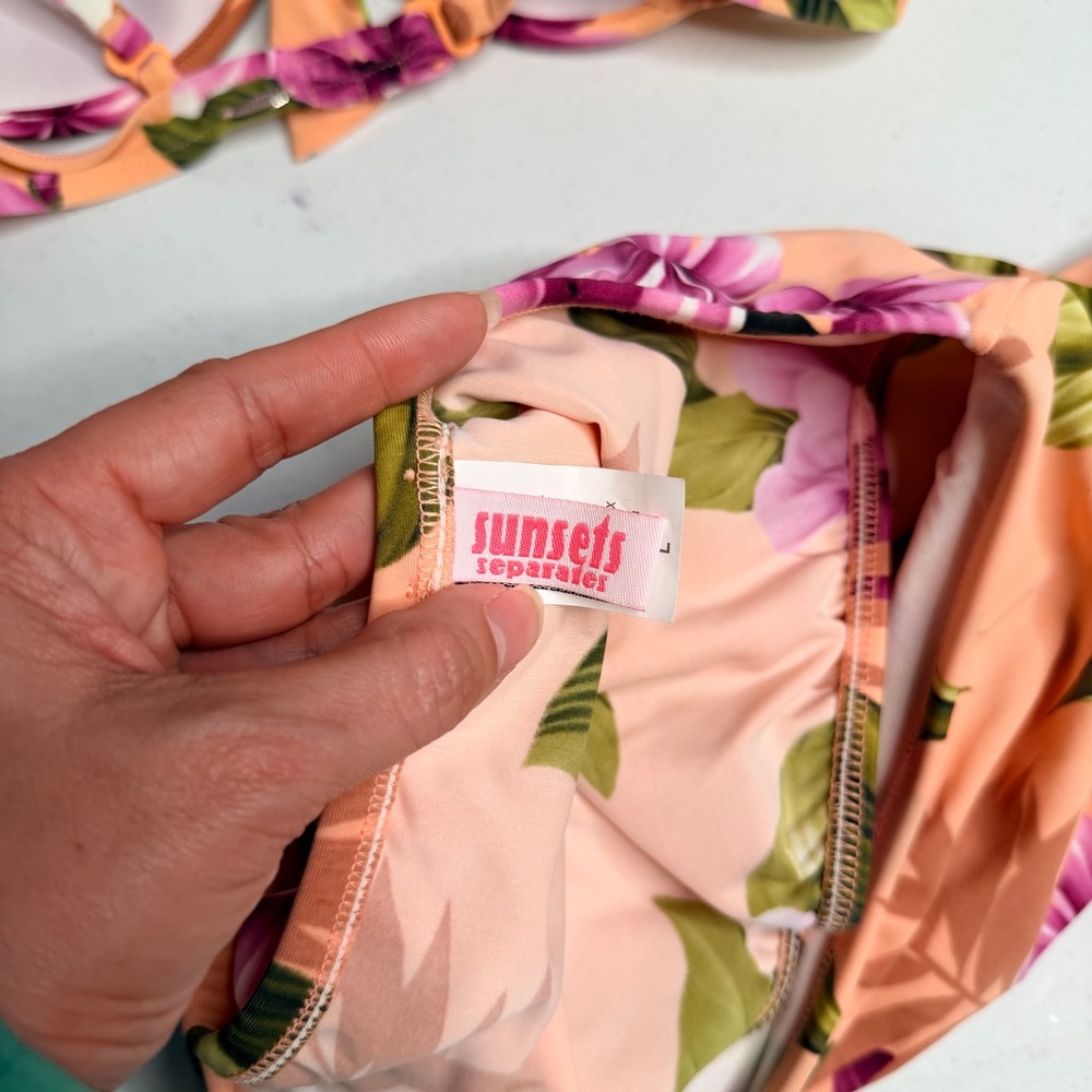 Sunsets Inc. Floral Bikini Set in Orange and Pink - Picture 7 of 11